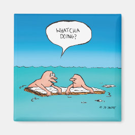 Wat ben je aan het doen? Scheepswrak Cartoon Magneet