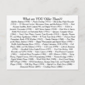 Wat ben je ouder dan briefkaart (Voorkant)