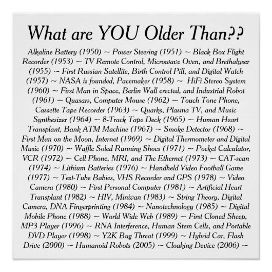 Wat ben je ouder dan poster (Voorkant)