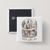 Wat... ben jij? (Alice en de Caterpaal) Vierkante Button 5,1 Cm (Voorkant /achterkant)