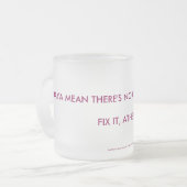 Wat betekent dat er geen koffie op Elyria is?? Matglas Koffiemok (Voorkant links)