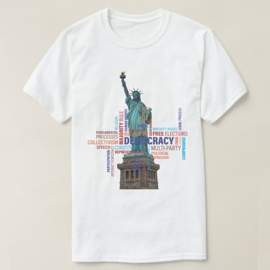 Wat betekent democratie voor u? t-shirt (Design voorkant)