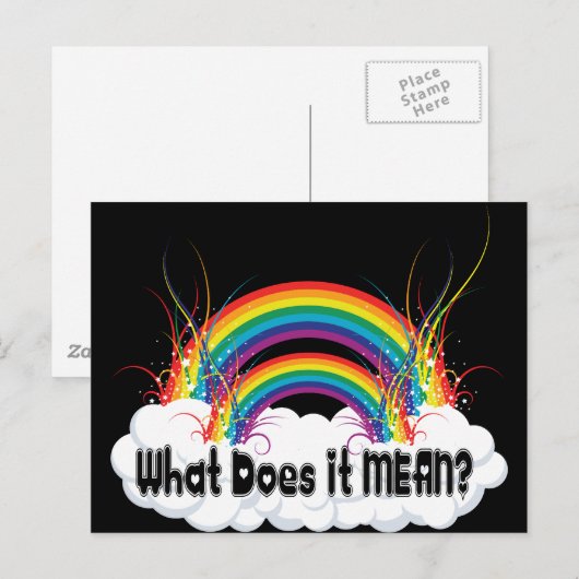 WAT BETEKENT HET? DUBBELE RAINBOW BRIEFKAART (Voorkant / Achterkant)