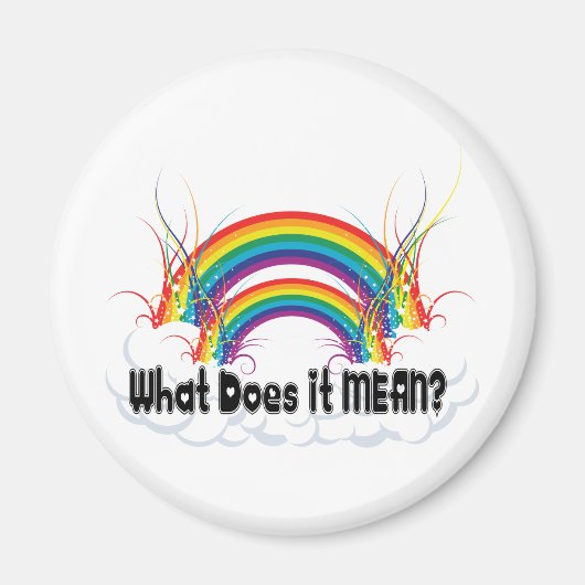 WAT BETEKENT HET? DUBBELE RAINBOW MAGNEET (Voorkant)