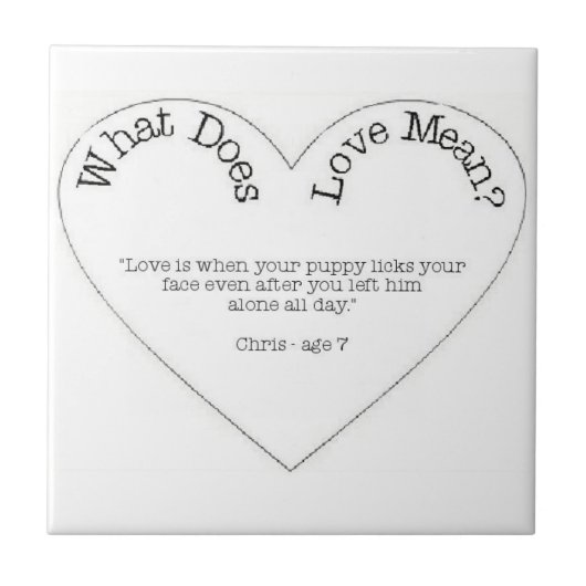 Wat betekent liefde - Puppy Love Tegel Tegeltje (Voorkant)