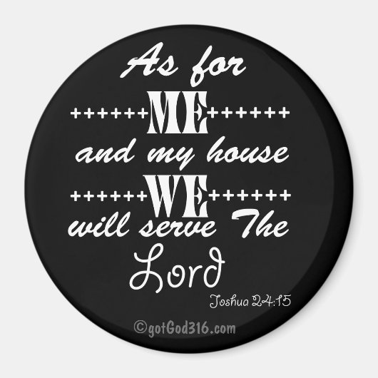 Wat betreft mij en mijn huis gotGod316.com Schrift Magneet (Voorkant)