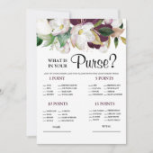 Wat bevat uw handtas White Bridal Game Invitation Kaart (Voorkant)