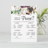 Wat bevat uw handtas White Bridal Game Invitation Kaart (Staand voorkant)