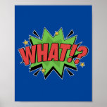 Wat? Bold Pop Art Comic Surprise Poster<br><div class="desc">Voeg een verrassingselement en verbazing toe aan uw ruimte met dit 'Wat!?' pop art design. Geïnspireerd door de dramatische en expressieve stijl van klassieke stripboeken,  vangt dit levendige stuk het moment van shock,  waardoor het een gedurfde en dynamische toevoeging is aan elke kamer.</div>