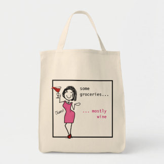 wat boodschappen... meestal wijn Wijnliefhebbers Tote Bag