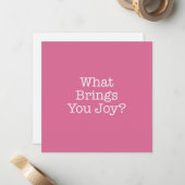 Wat brengt u uw Joy Note Card Notitiekaartje (Voorkant / Achterkant in situ)