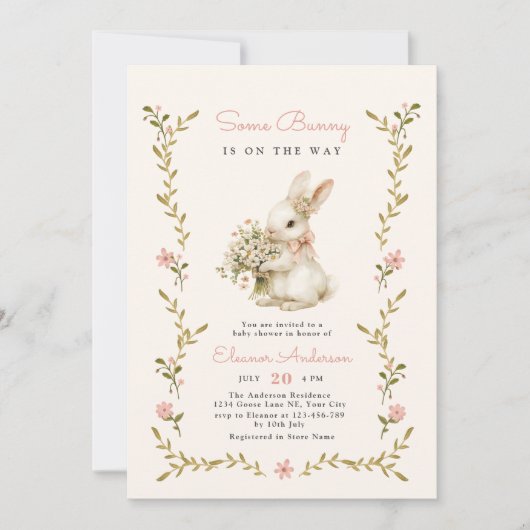 Wat Bunny  Baby shower Kaart (Voorkant)