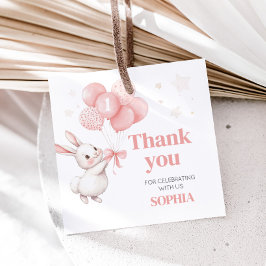 Wat Bunny Balloon Verjaardag Party Square Bedankjes Labels