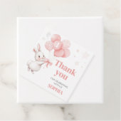 Wat Bunny Balloon Verjaardag Party Square Bedankjes Labels (In situ)