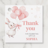 Wat Bunny Balloon Verjaardag Party Square Bedankjes Labels (Voorkant)