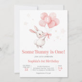 Wat Bunny Balloon Verjaardagsfeestje Kaart (Voorkant)