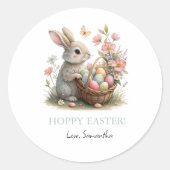 Wat Bunny Easter Wildflower Hoppy Easter Ronde Sticker (Voorkant)