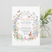Wat Bunny Enchanted Wildflower Garden Baby shower Kaart (Staand voorkant)