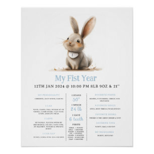 Wat Bunny First Bday Milestone Poster