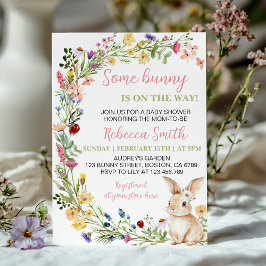 Wat Bunny Floral Rabbit Baby shower Kaart