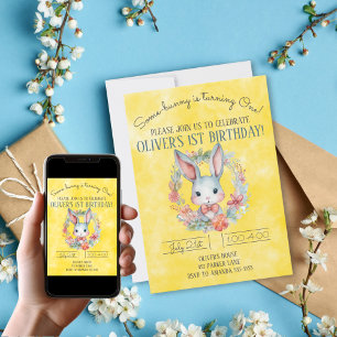 Wat-bunny is het draaien van een konijntje 1e verj kaart