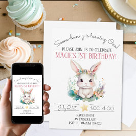 Wat-bunny is het draaien van een konijntje 1e verj kaart
