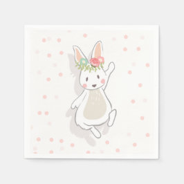 Wat Bunny Paper servet Eerste Roze Meisje Pasen