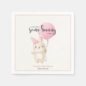 Wat Bunny Pink Bow Balloon Bunny Baby shower Servet (Voorkant)