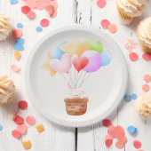 Wat Bunny Rainbow Balloon Bunch Baby shower papier Papieren Bordje