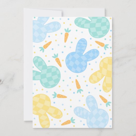 Wat Bunny Spring 1st Birthday Boy Bunny Party Kaart (Achterkant)