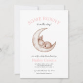 Wat Bunny Spring Paas Roze Meisje Baby shower Kaart (Voorkant)