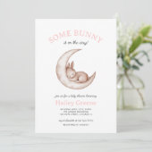 Wat Bunny Spring Paas Roze Meisje Baby shower Kaart (Staand voorkant)