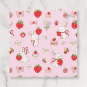 Wat Bunny Strawberry Verjaardag Roze Bedankjes Labels (Achterkant)