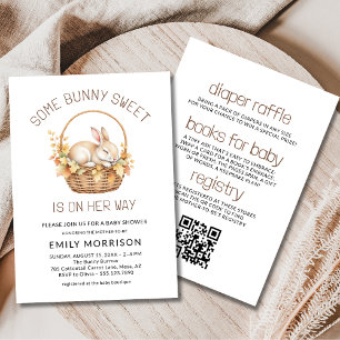 Wat Bunny Sweet Girl Alles in één Baby shower Kaart