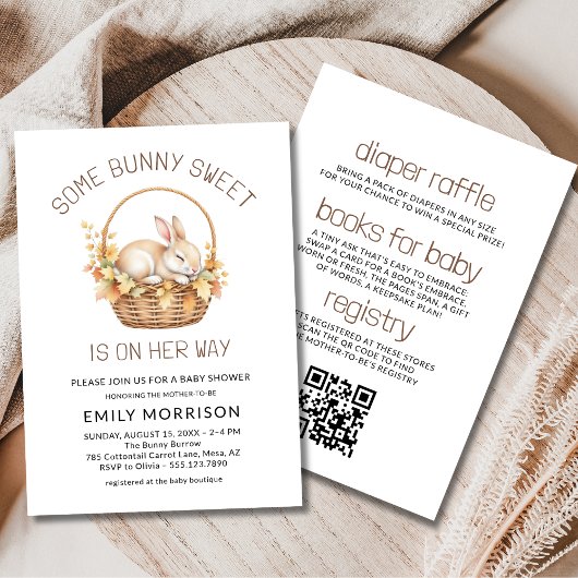 Wat Bunny Sweet Girl Alles in één Baby shower Kaart