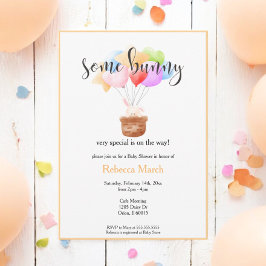 Wat Bunny Waterverf Balloon Bunny Baby shower Kaart