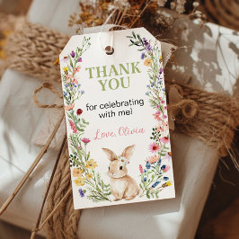 Wat Bunny Wildflower Party Dank u voor de tag Cadeaulabel