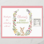 Wat Bunny Wildflower Verjaardag Chip Bag Wrapper Flyer (Voorkant)