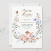 Wat Bunny Wildflowers Garden Schattige Baby shower Kaart (Voorkant)