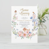 Wat Bunny Wildflowers Garden Schattige Baby shower Kaart (Staand voorkant)