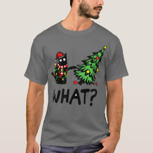 Wat Cat Pine Tree Noel Christmas T-shirt