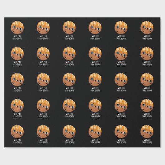 Wat Chu Tako Over Grappige Takoyaki Pun Donker BG Cadeaupapier (Vlak)