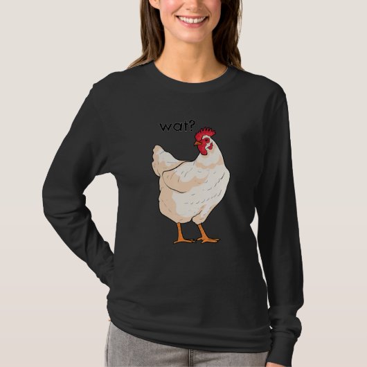 Wat Cute Chicken Humorous Animal T-shirt (Voorkant)