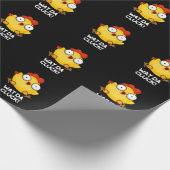 Wat Da Cluck Funny Chicken Pun Dark BG Cadeaupapier (Hoek)