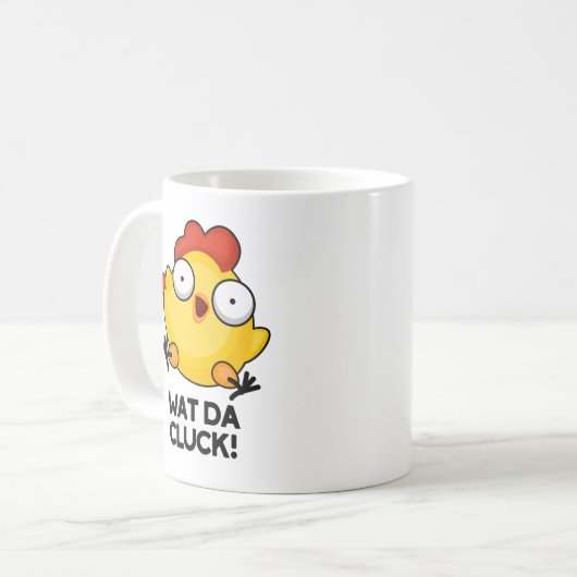 Wat Da Cluck Funny Chicken Pun Koffiemok (Voorkant links)