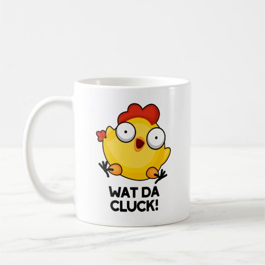 Wat Da Cluck Funny Chicken Pun Koffiemok (Links)