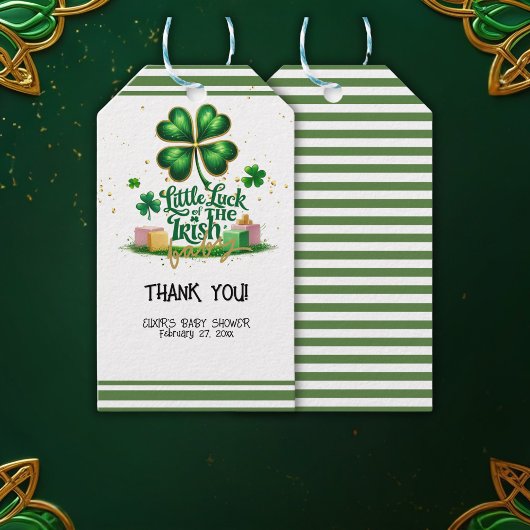 Wat dacht je bijvoorbeeld van Irish Shamrock Gold Cadeaulabel