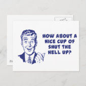 Wat dacht je van een mooie beker van de hel? briefkaart (Voorkant / Achterkant)