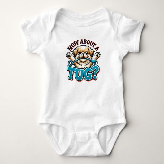 Wat dacht je van een sleepboot - Pekingese hond Romper (Voorkant)