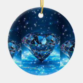 Wat dacht je van "Sapphire Brilliance: Blue Diamon Keramisch Ornament